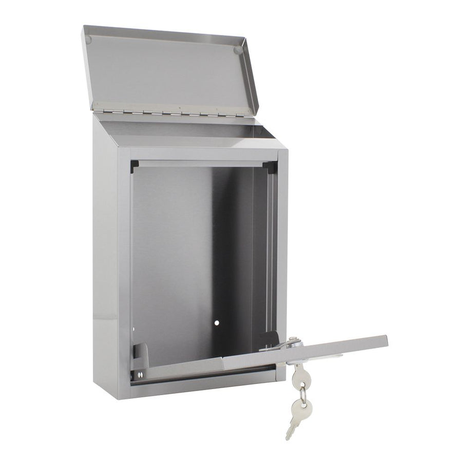 Boîte aux lettres Rottner Casa, acier inoxydable, porte ouverte