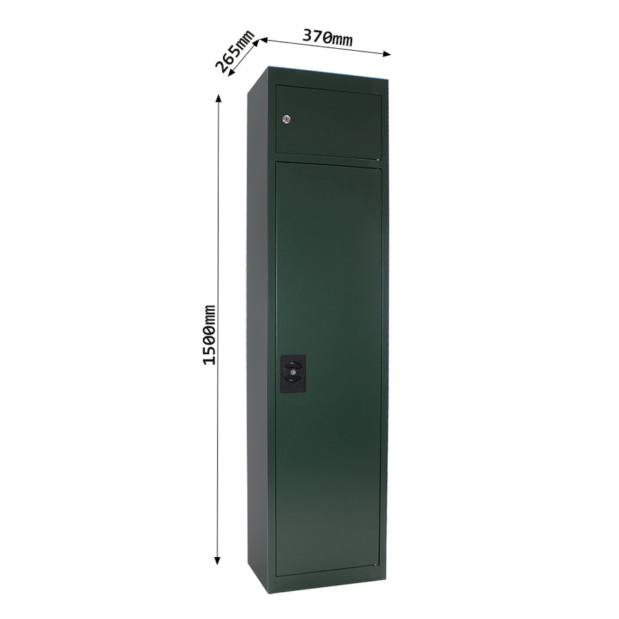 Schéma coté de l'armoire à armes Rottner Gun5 Cargo, dimensions extérieures et intérieures en millimètres