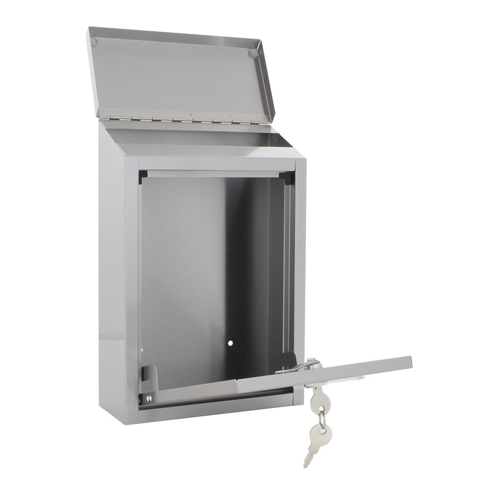Boîte aux lettres Rottner Casa, acier inoxydable, porte ouverte