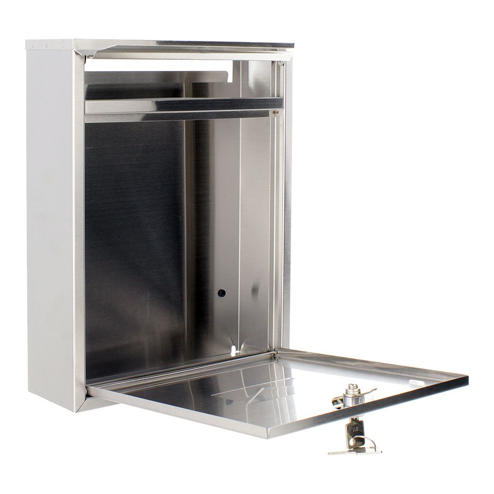 Boîte aux lettres Rottner Como, acier inoxydable, porte ouverte