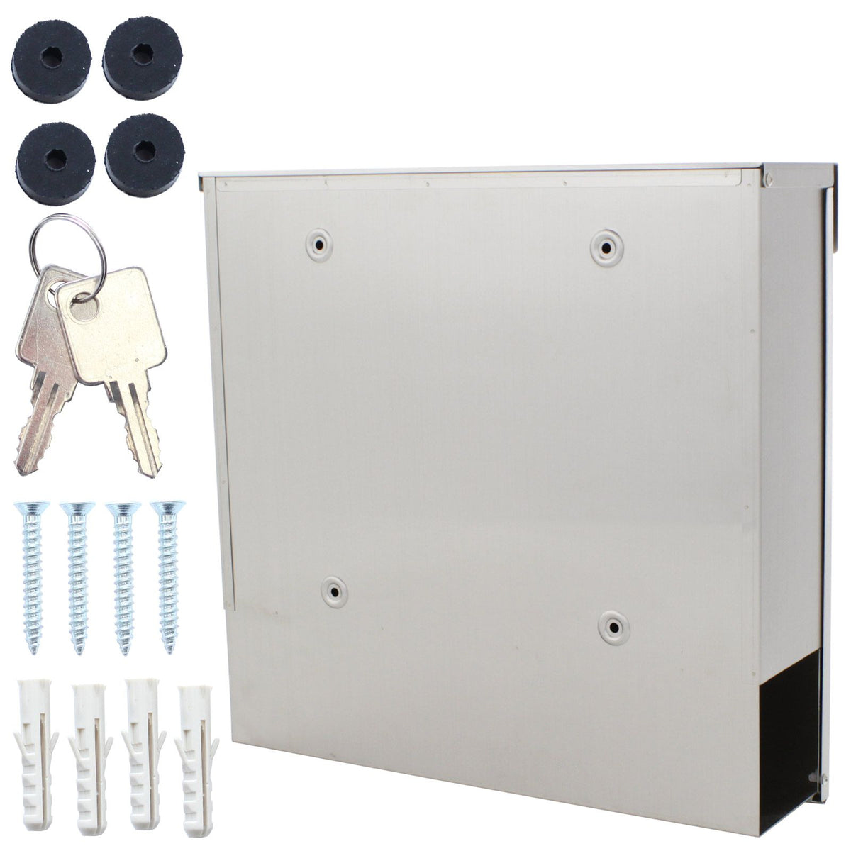 Accessoires fournis avec le Boîte aux lettres Rottner Kensington, acier inoxydable