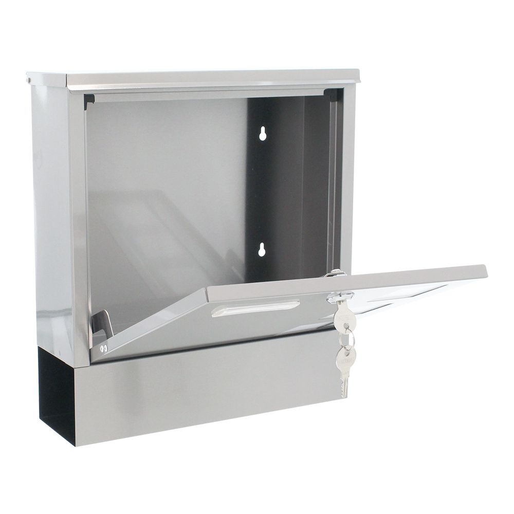 Boîte aux lettres Rottner Lago, acier inoxydable, porte ouverte