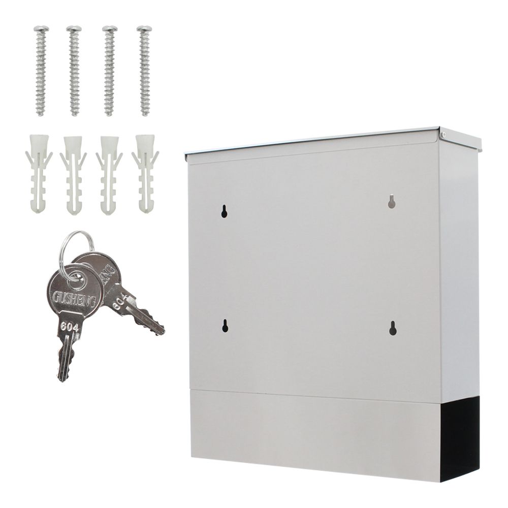 Accessoires fournis avec le Boîte aux lettres Rottner Lago, acier inoxydable