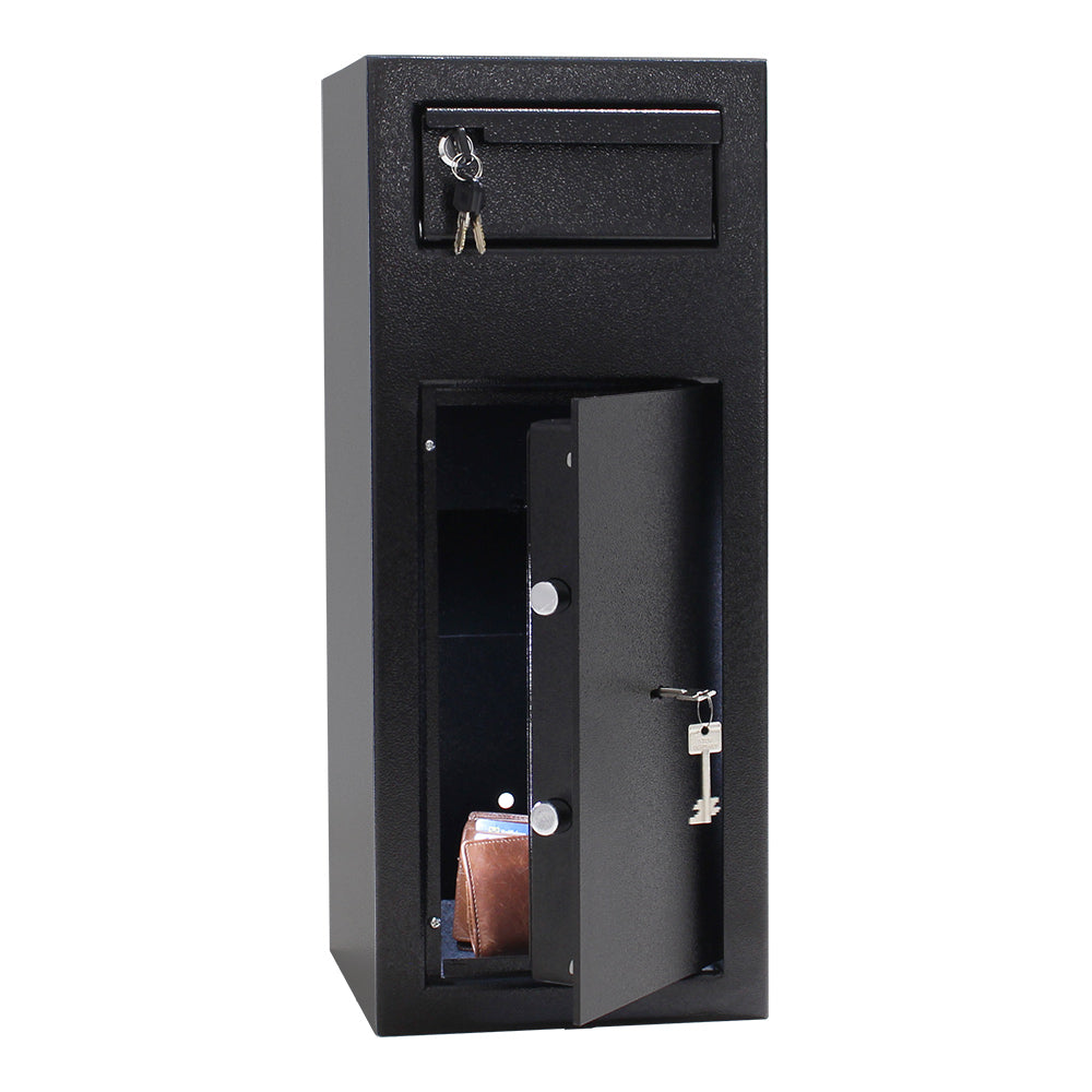 Intérieur du coffre Rottner Cashmatic 1, exemple de contenu déposé