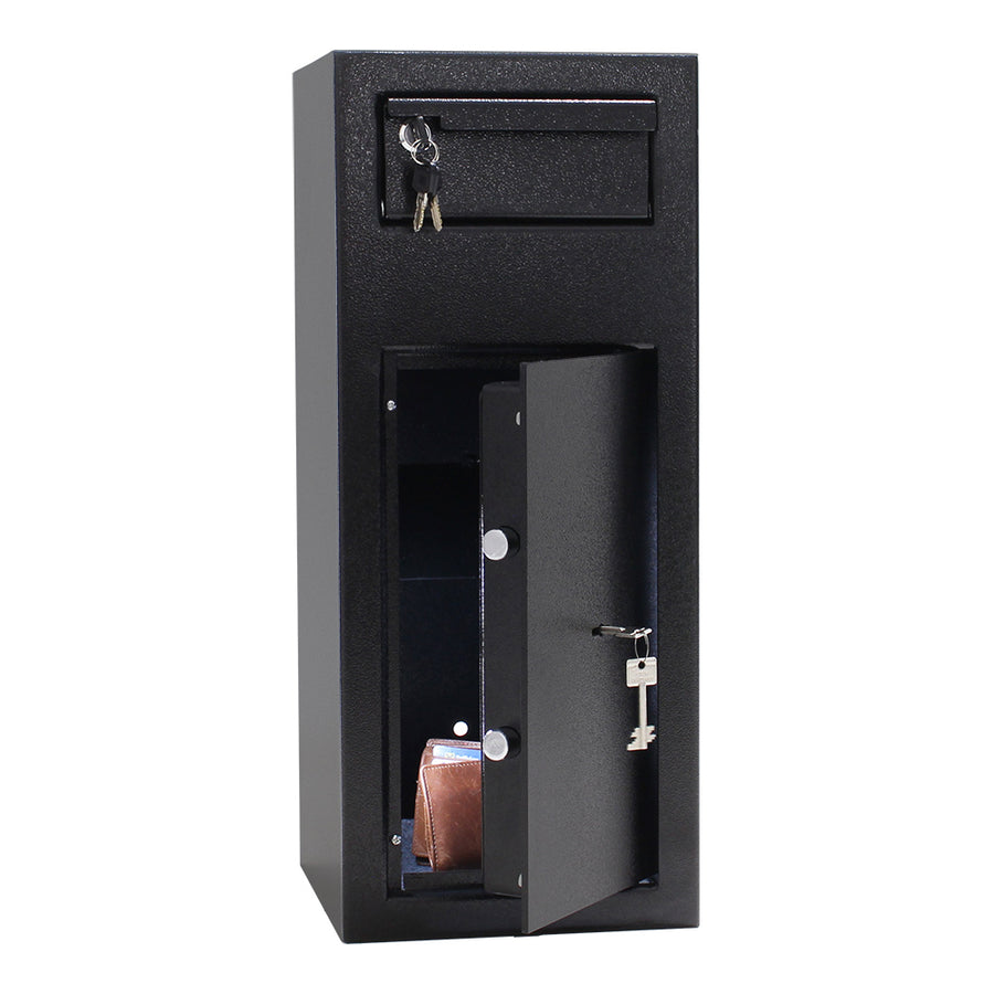 Intérieur du coffre Rottner Cashmatic 1, exemple de contenu déposé