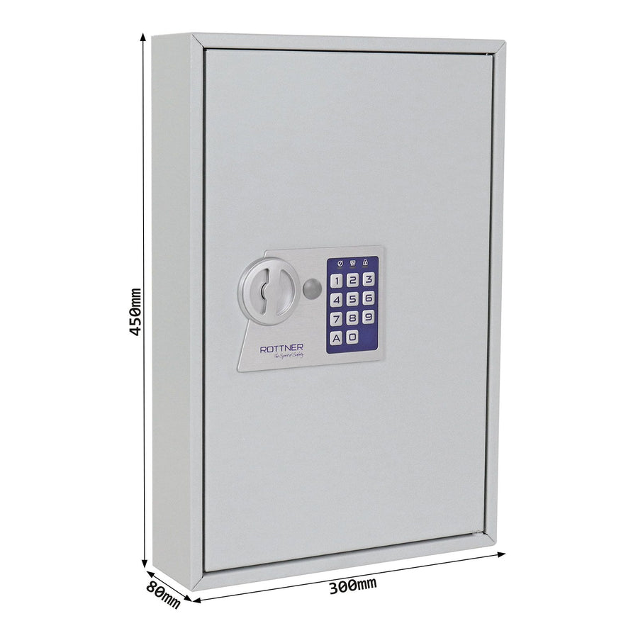 Schéma coté du Armoire à clés Rottner S64 EL, serrure électronique