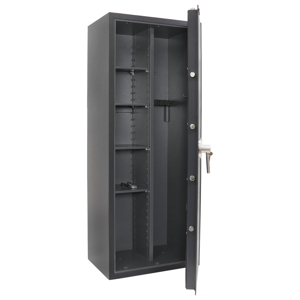 Armoire à armes Rottner Dakota 10 porte ouverte, aménagement intérieur visible
