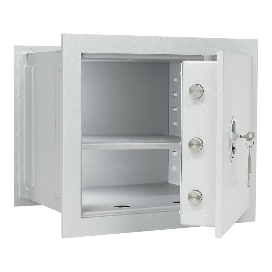 Coffre-fort Rottner Stone Premium SE 45 porte ouverte, pênes de verrouillage et intérieur visibles