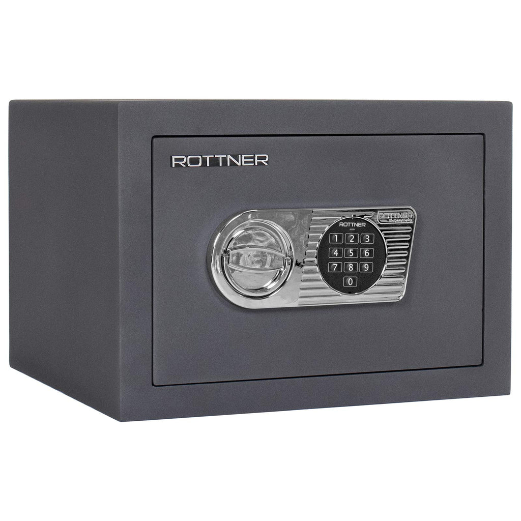 Coffre-fort Rottner Toscana 40 anthracite, vue de face, porte fermée avec son clavier électronique