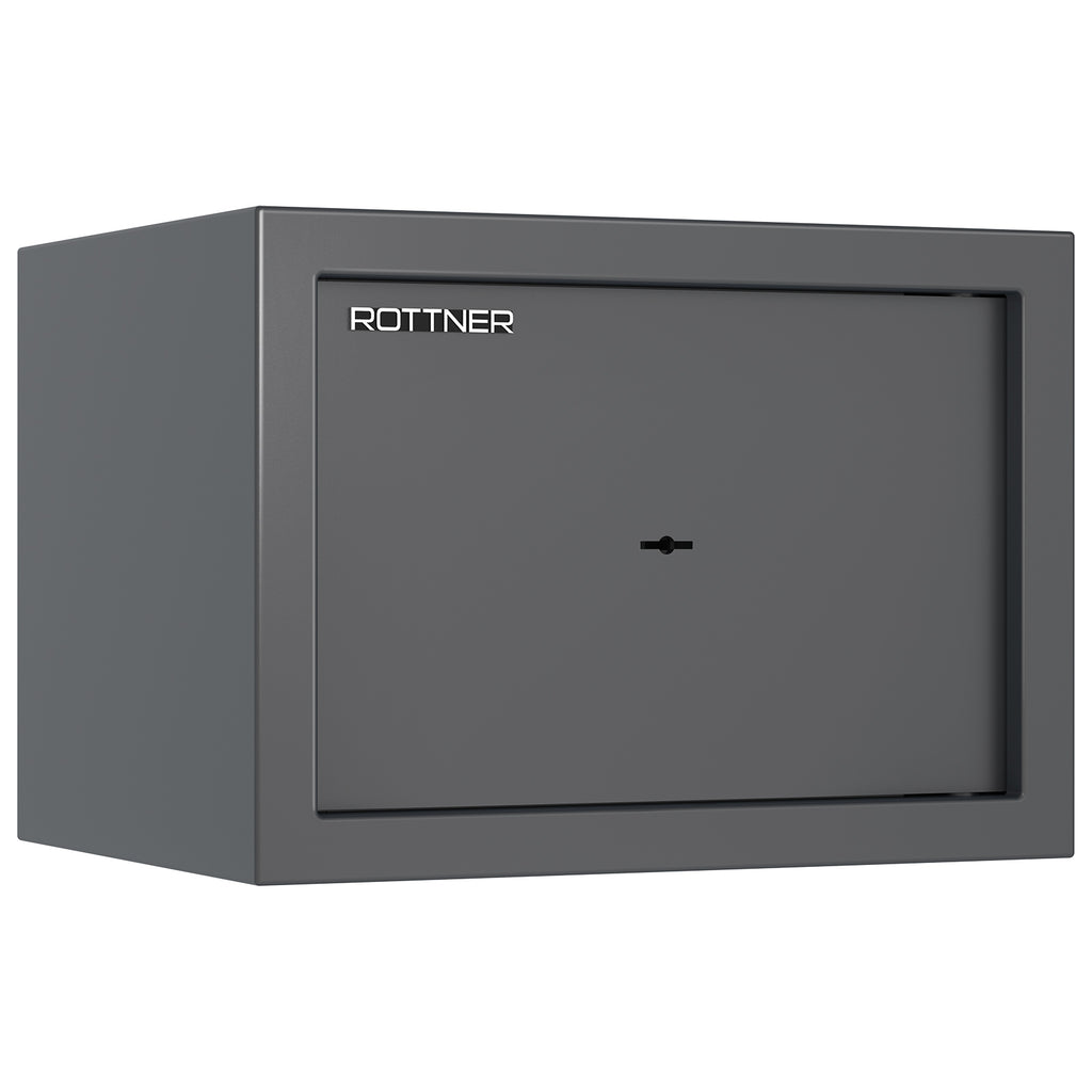 Coffre-fort Rottner Praktik 25 anthracite, vue de face, porte fermée