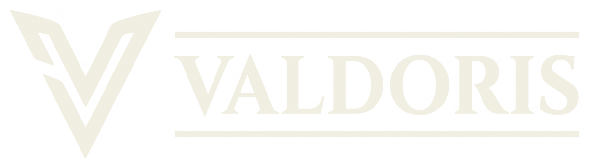 Valdoris, logo crème sur fond transparent Image